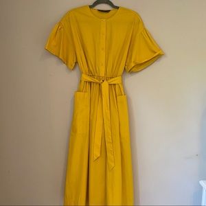 Zara Yellow Midi Dress